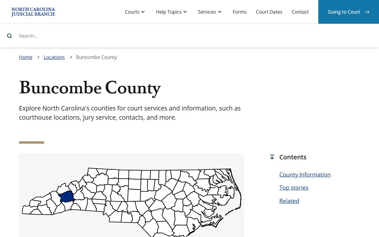 Buncombe County court services for Asheville probate court records