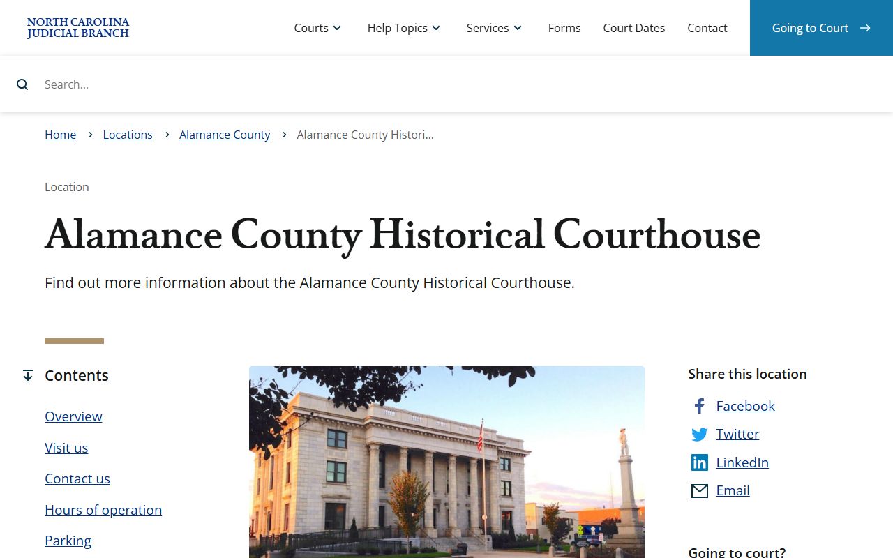 Alamance County courthouse for Burlington probate court records