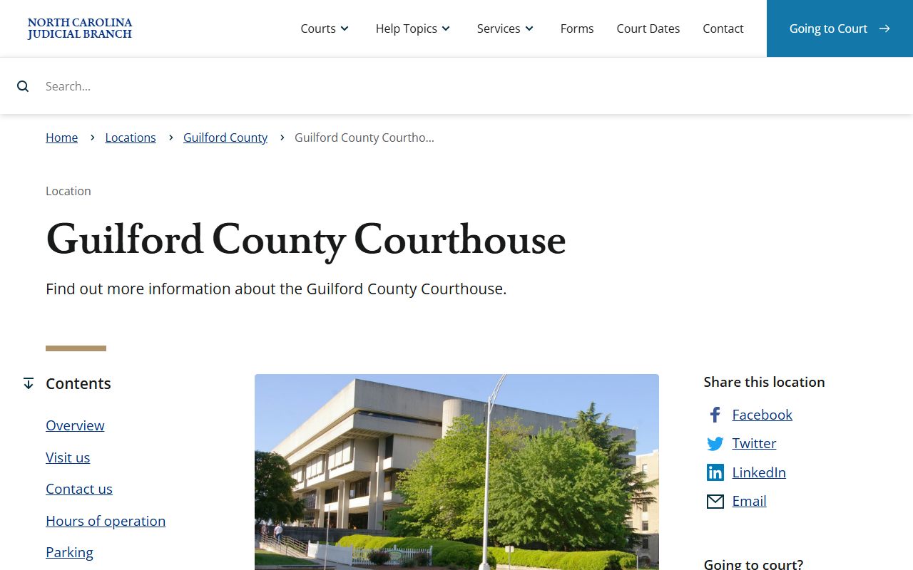 Guilford County High Point courthouse for probate filings