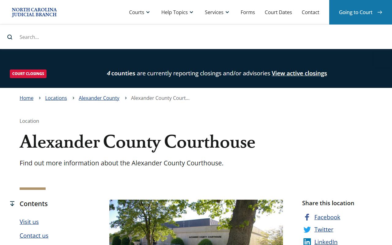 Alexander County courthouse for probate court records