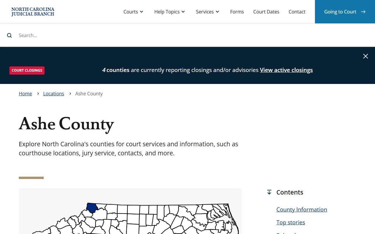 Ashe County probate court records court information