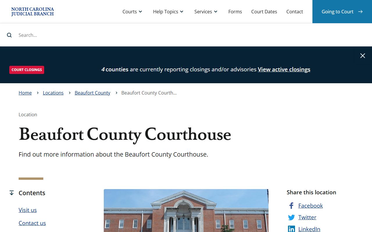 Beaufort County courthouse for probate court records