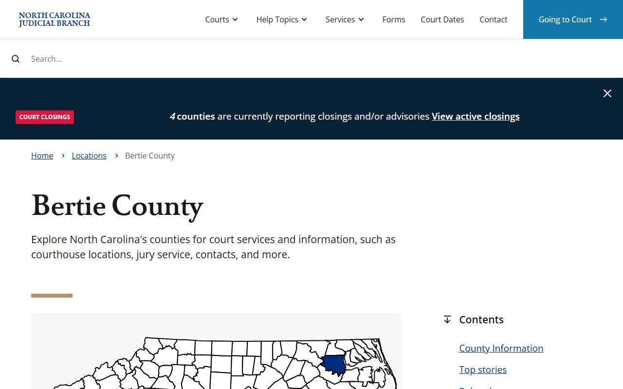 Bertie County probate court records information