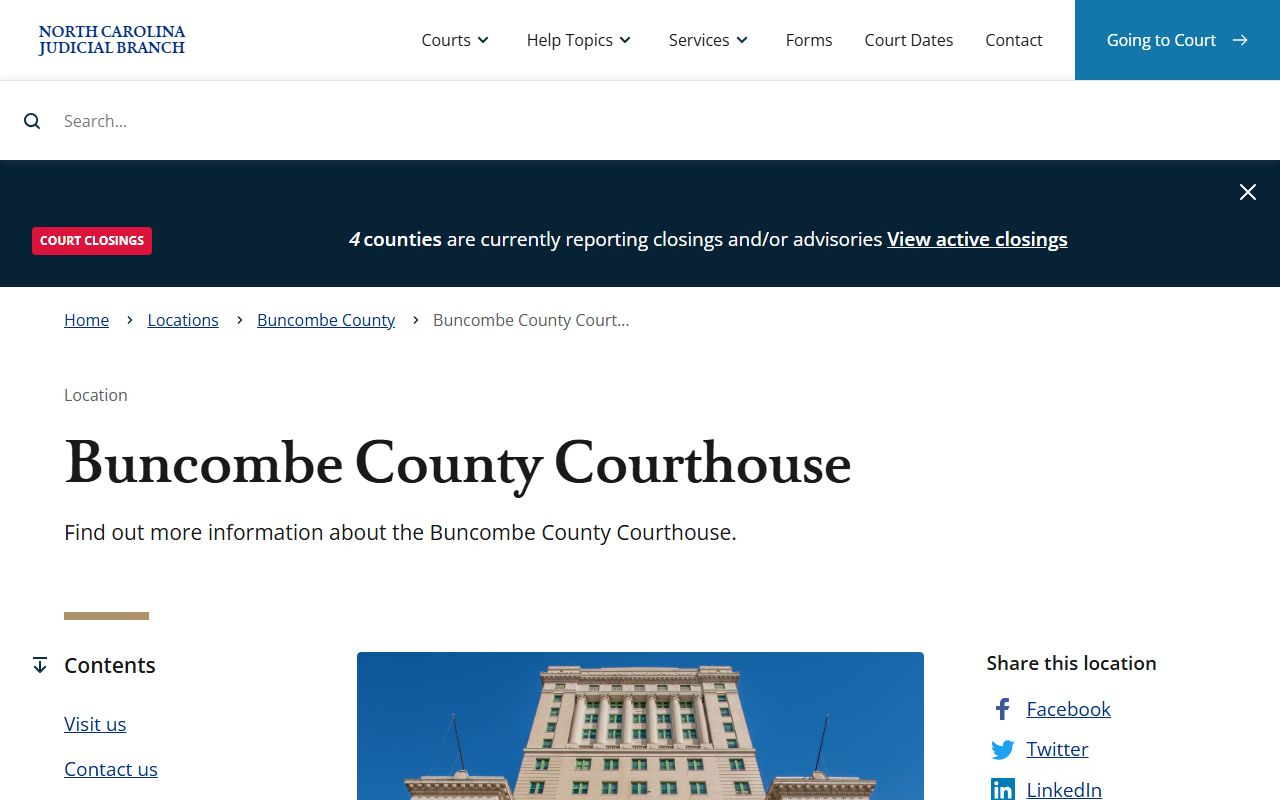 Buncombe County courthouse for probate court records