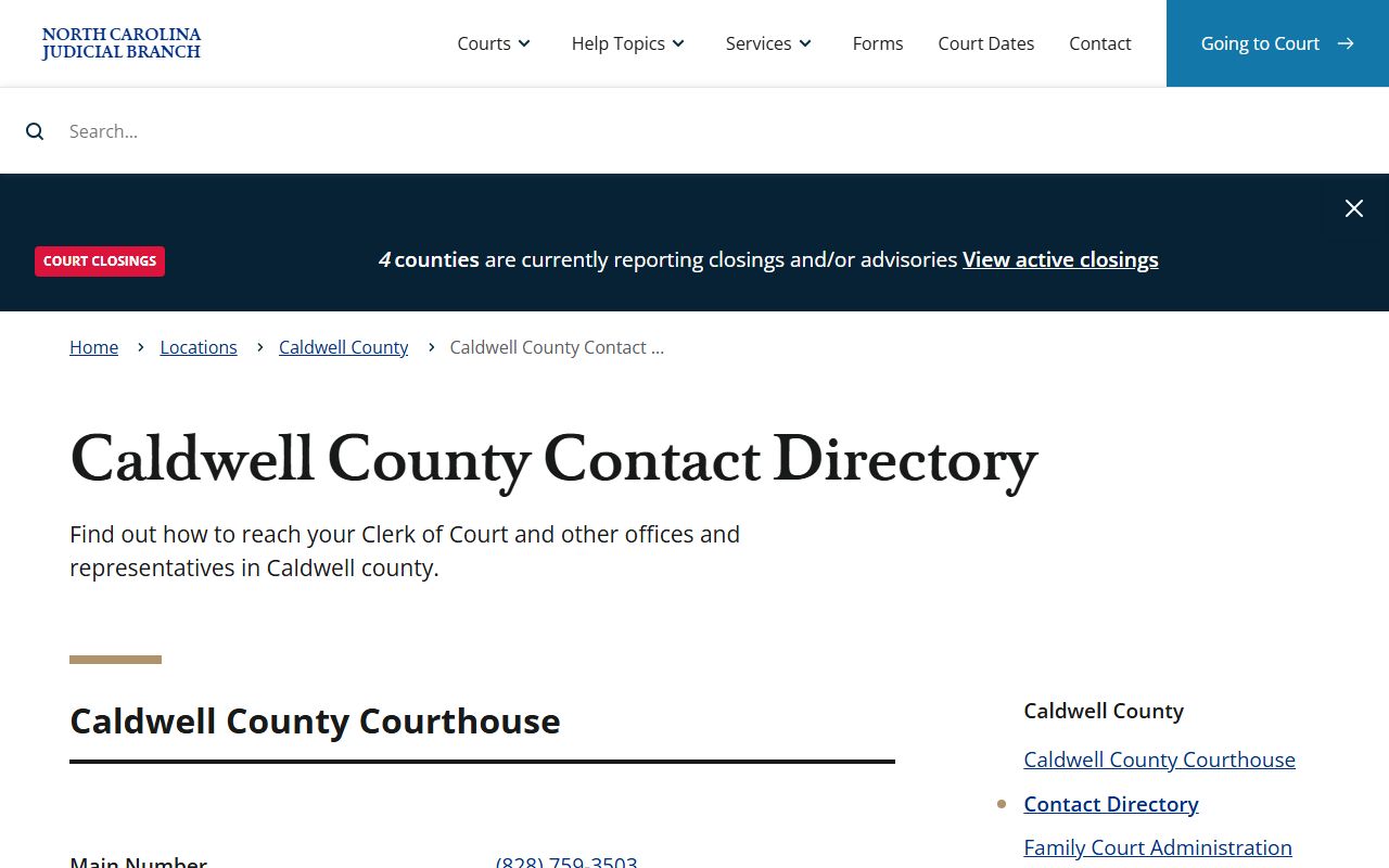 Caldwell County clerk contact directory for probate inquiries