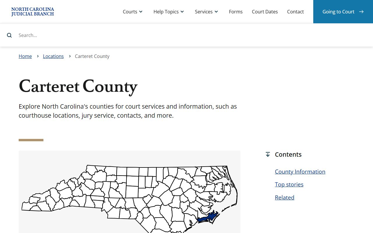 Carteret County court information for probate record access