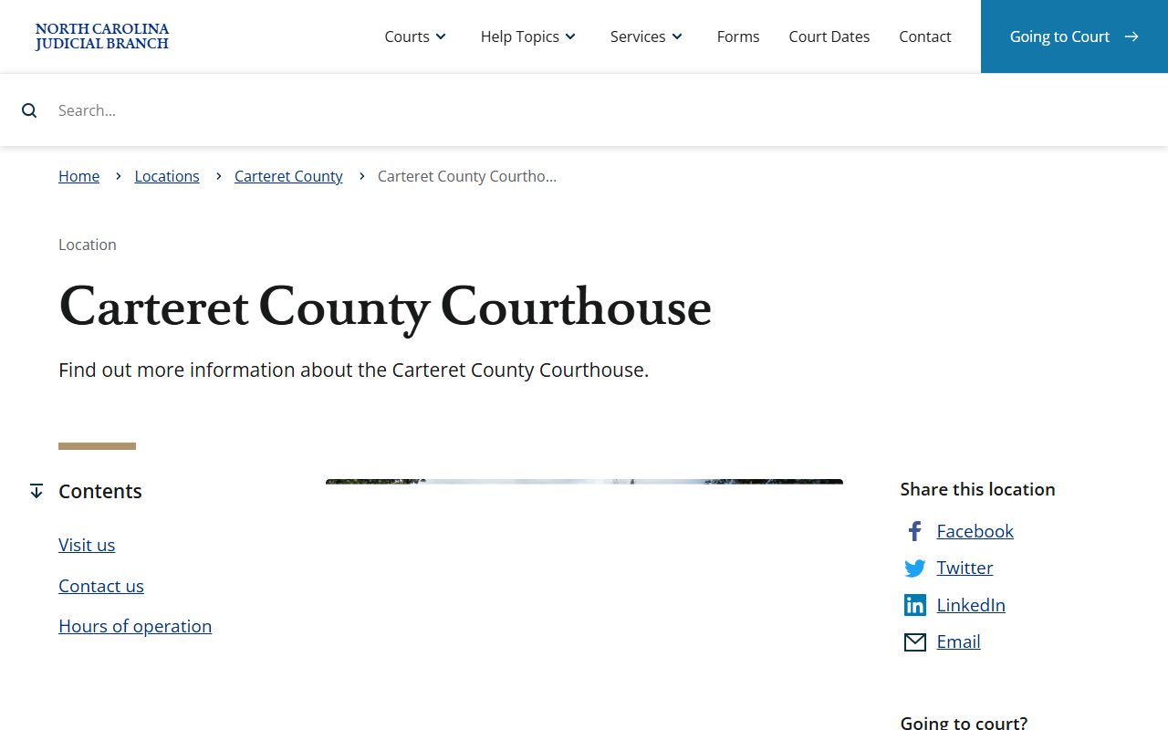 Carteret County courthouse details for estate filing visits
