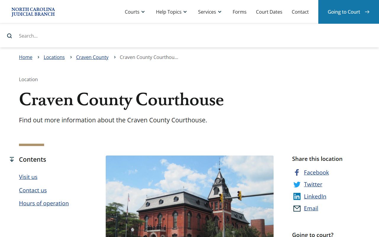 Craven County courthouse building information