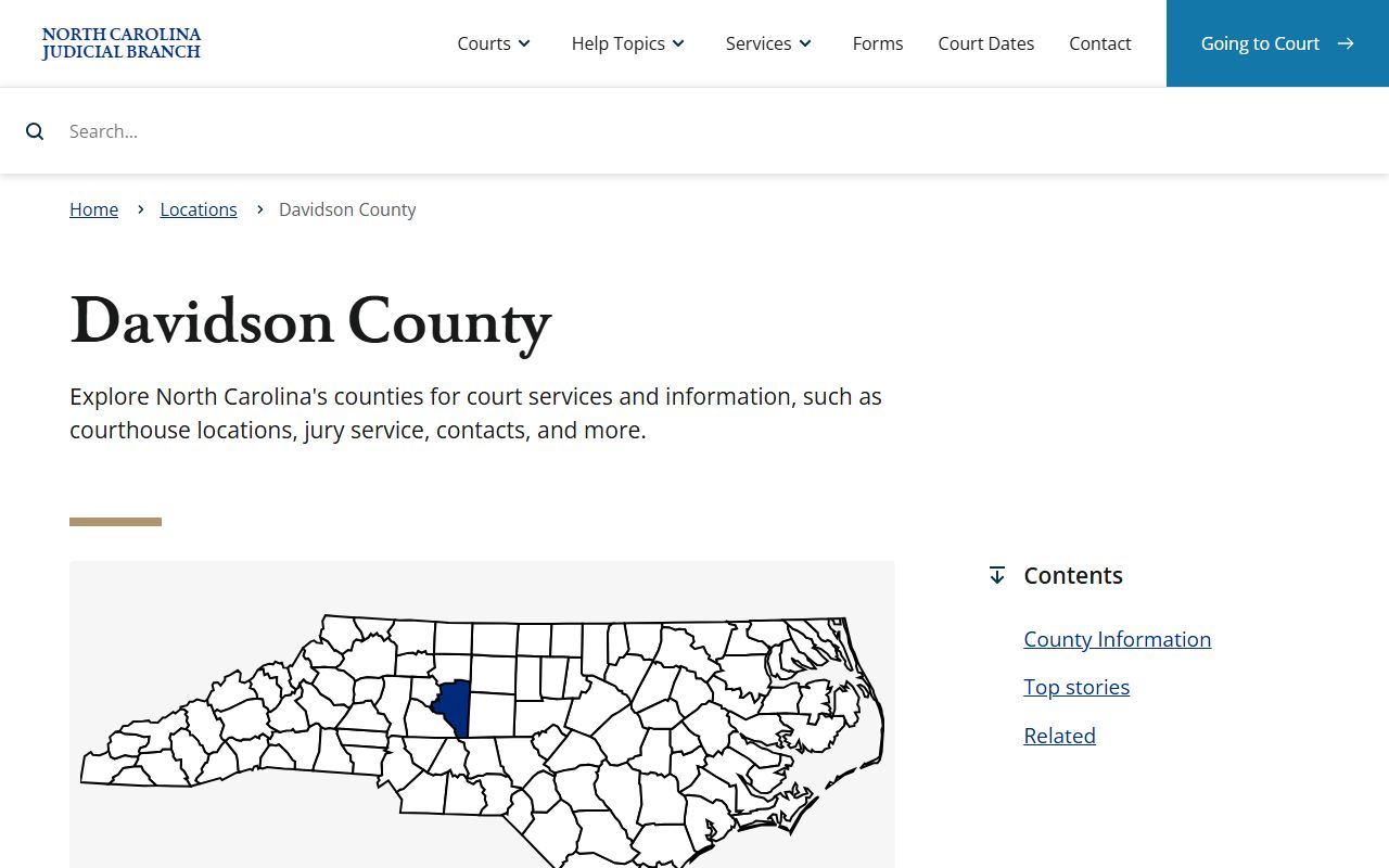Davidson County Clerk of Superior Court probate information page