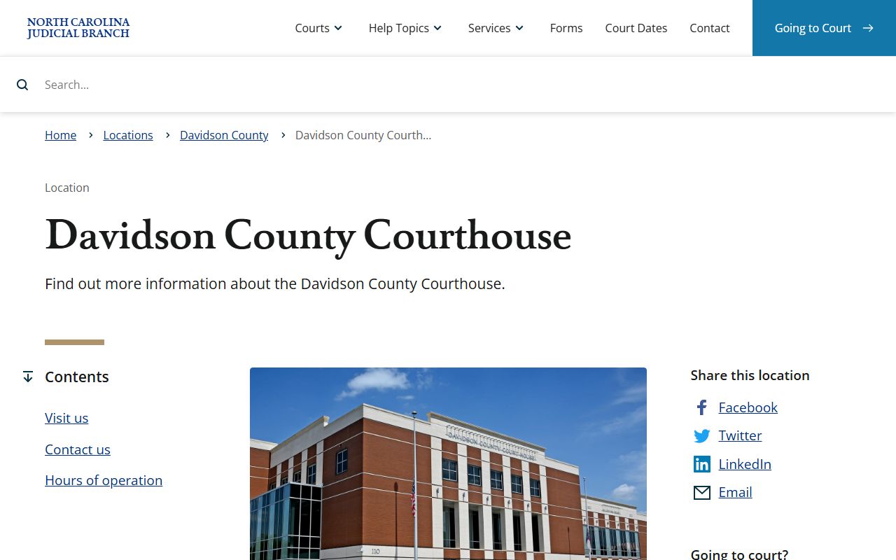 Davidson County courthouse information for probate records