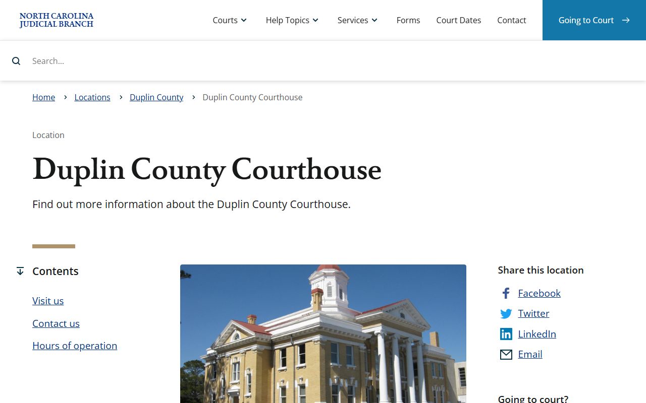 Duplin County courthouse information and probate records access