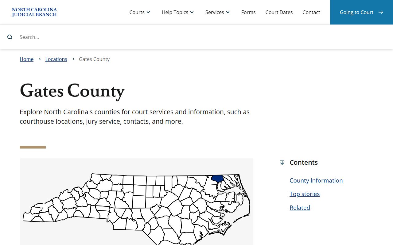 Gates County Clerk of Superior Court probate court page