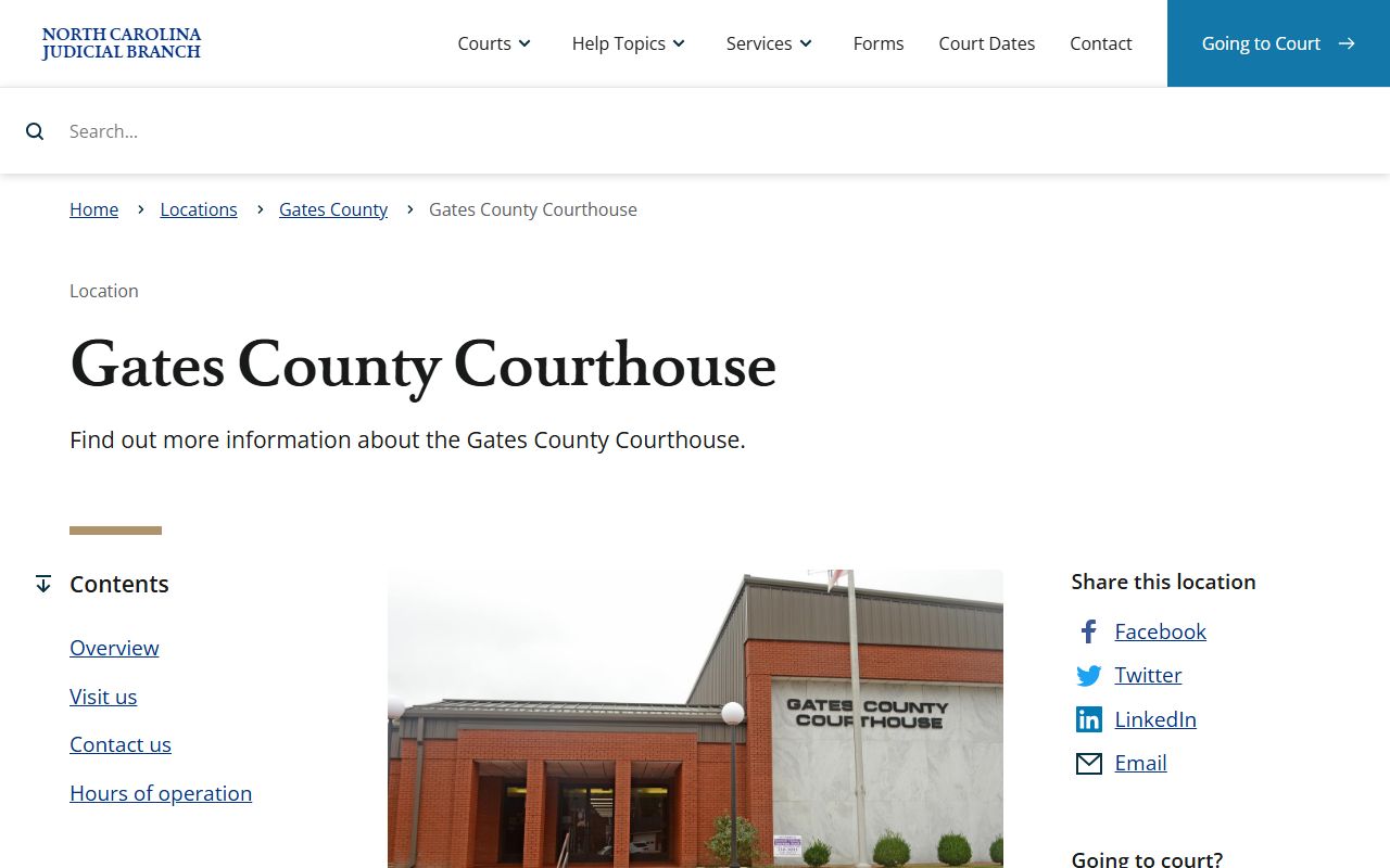 Gates County courthouse and estate record files