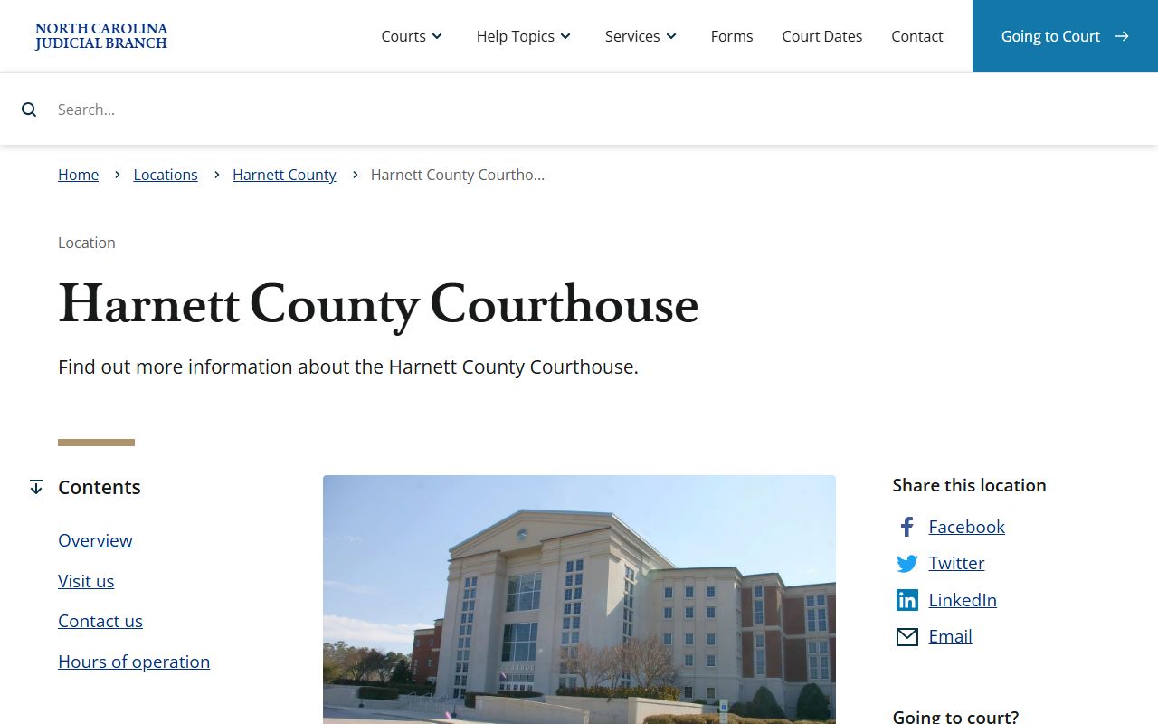 Harnett County courthouse information and probate filing details