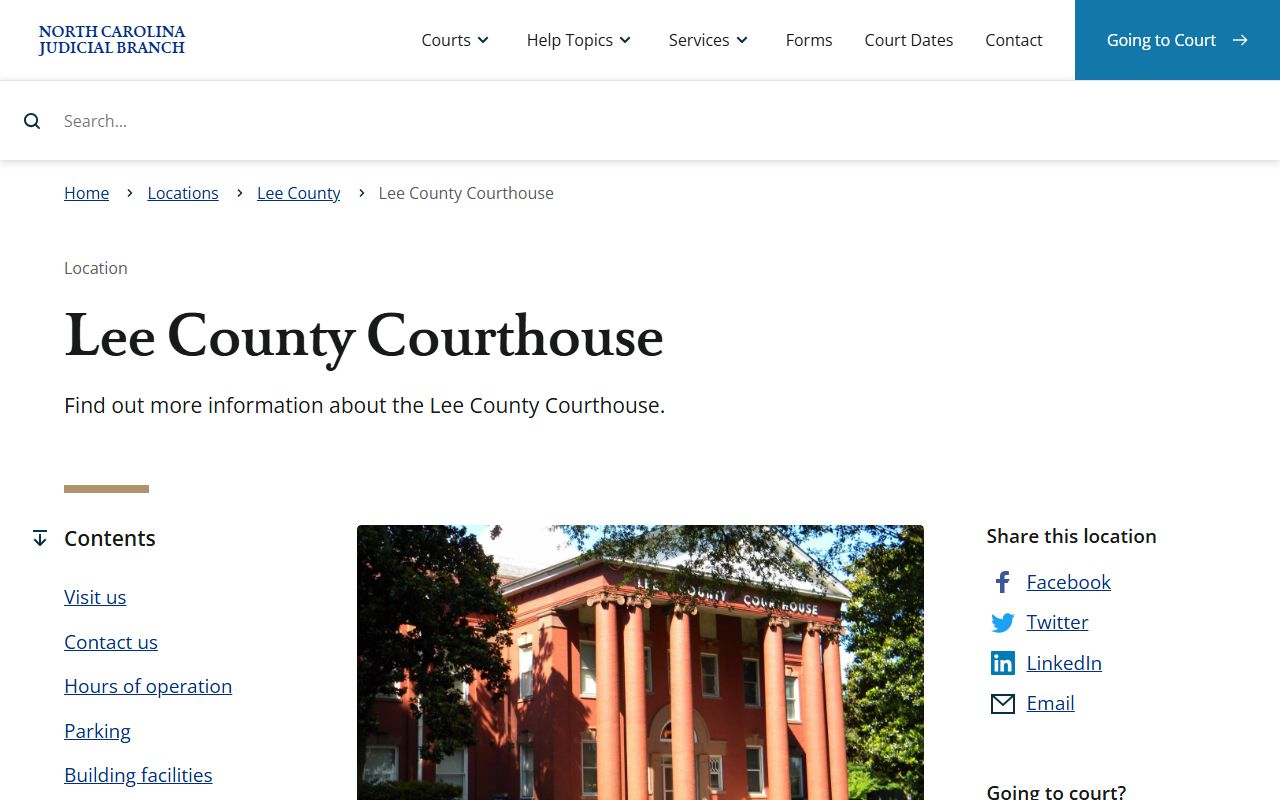 Lee County courthouse information for probate court records