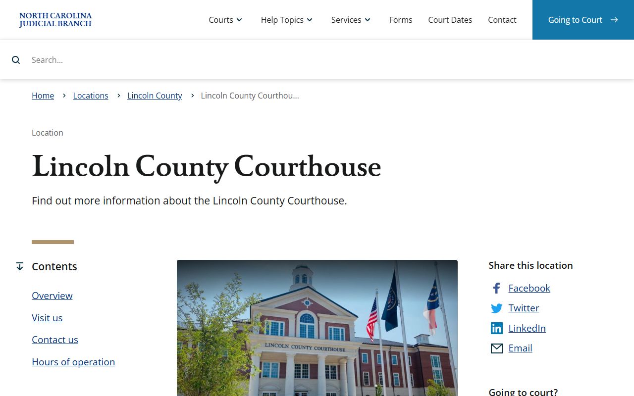 Lincoln County courthouse building and probate fee information