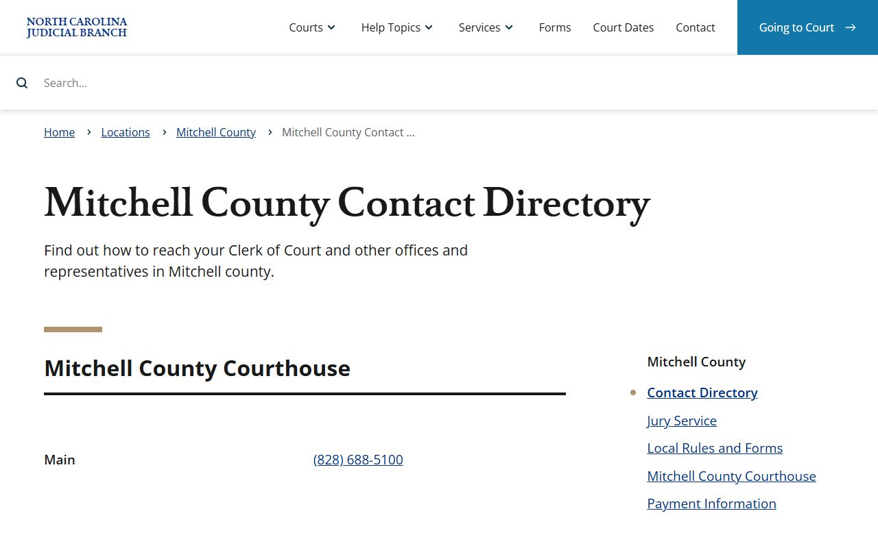 Mitchell County contact directory for historical probate records research