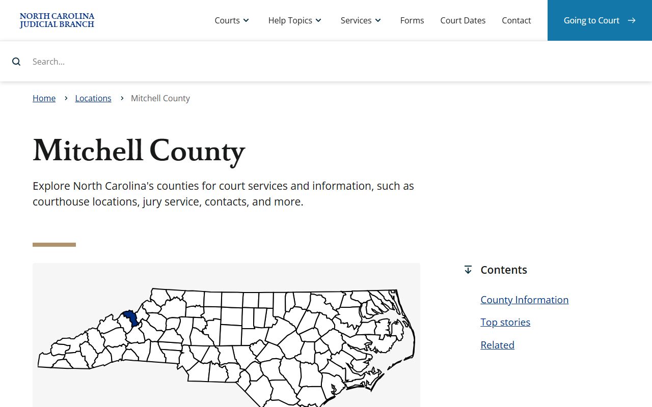 Mitchell County Clerk of Superior Court information for probate court records