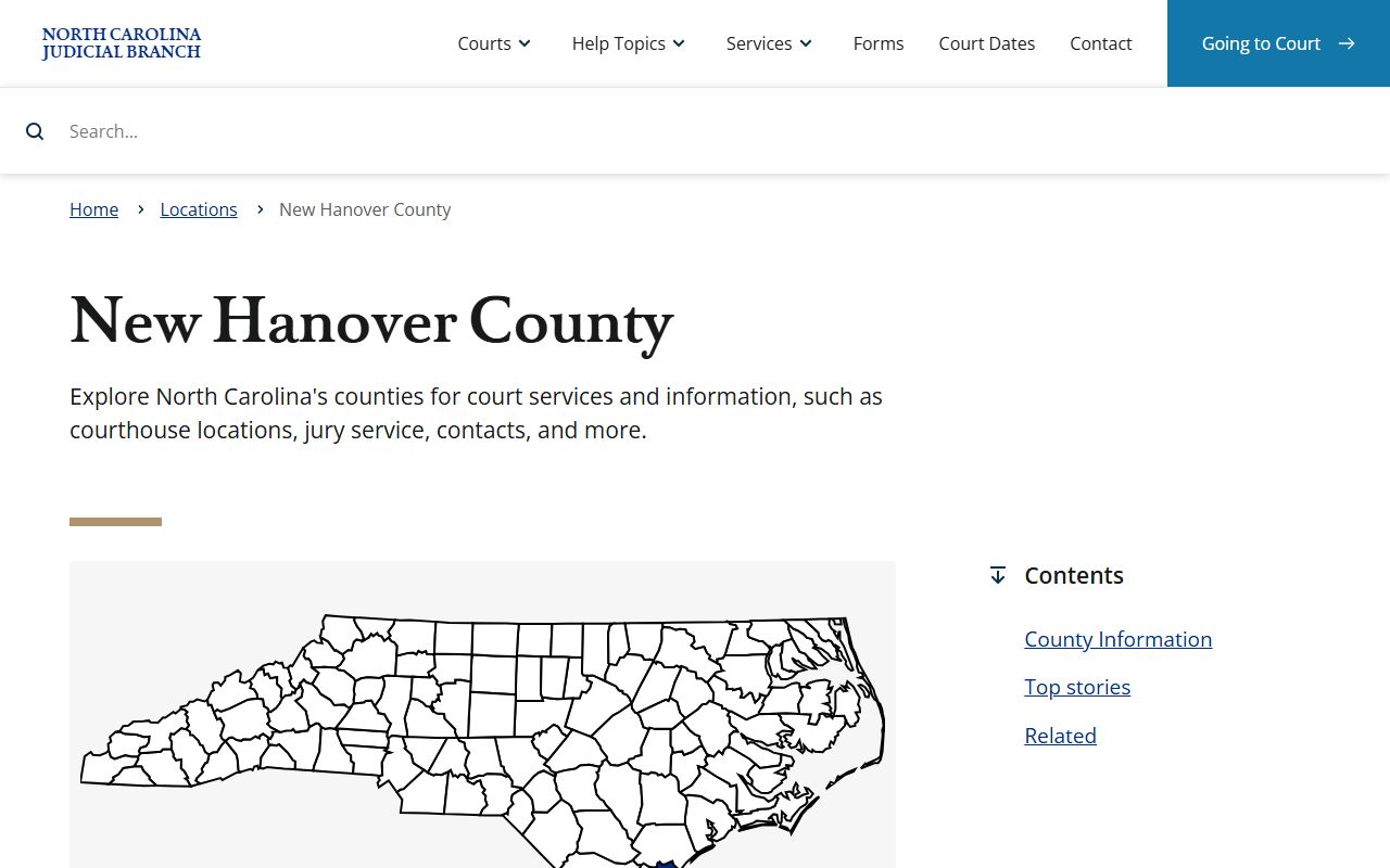 New Hanover County court information for probate court records