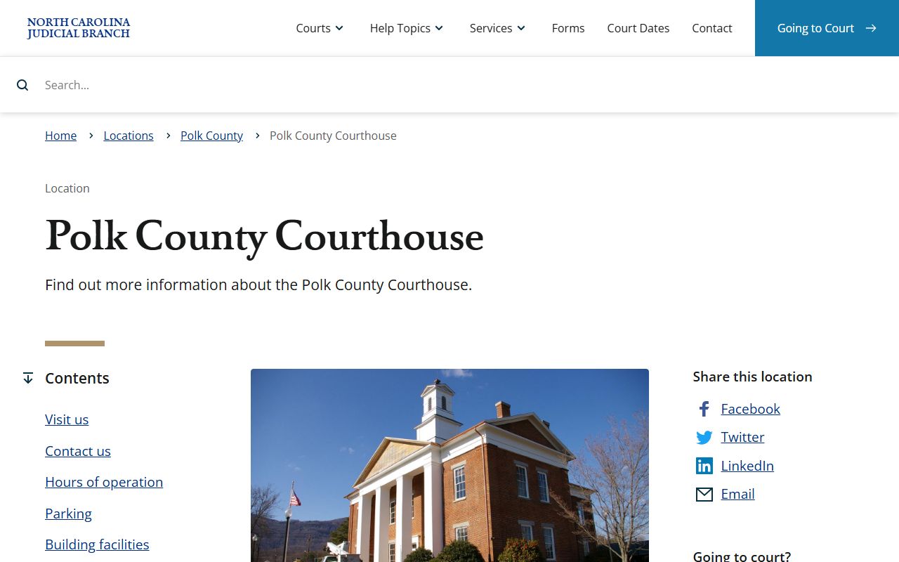 Polk County Courthouse details for estate and probate court records