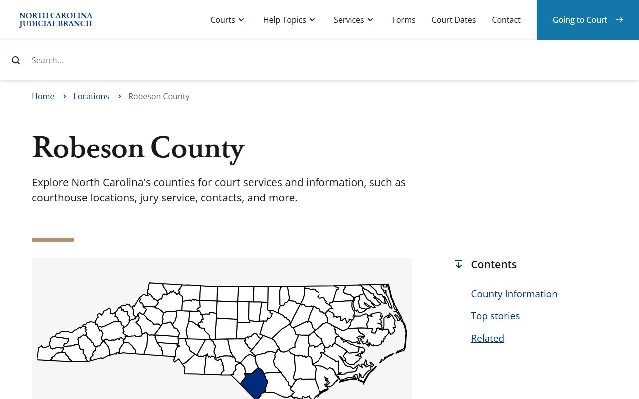 Robeson County Clerk of Superior Court information for probate court records