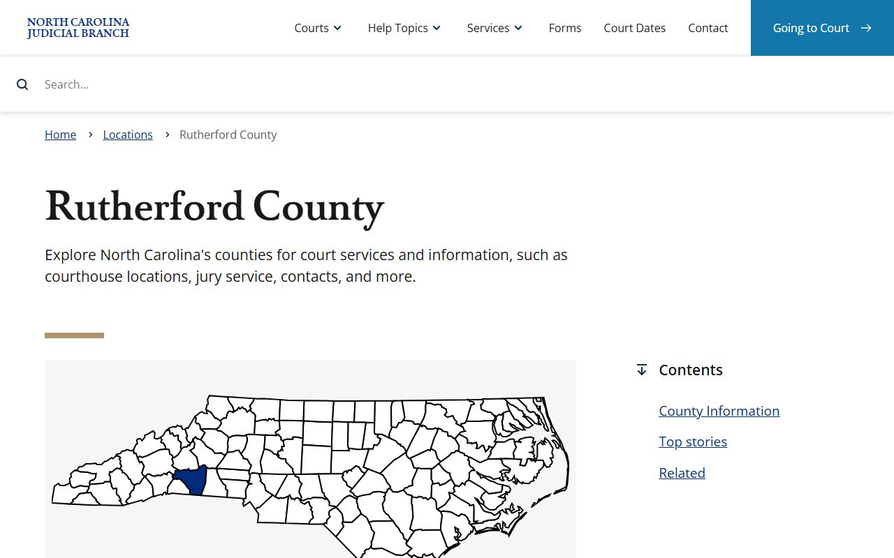 Rutherford County Clerk of Superior Court page for probate court records