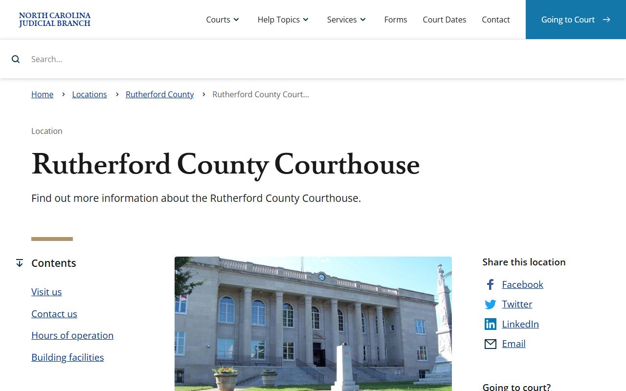 Rutherford County Courthouse information for probate court records access
