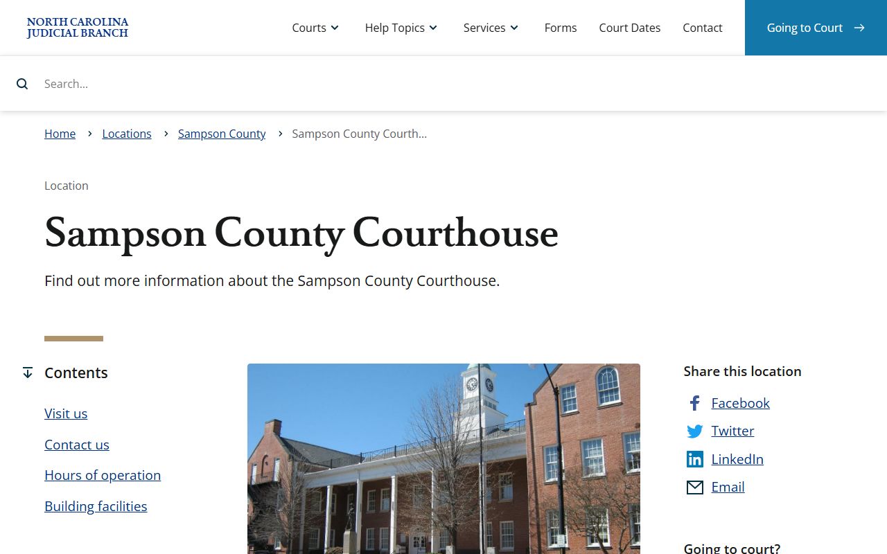 Sampson County courthouse probate court records