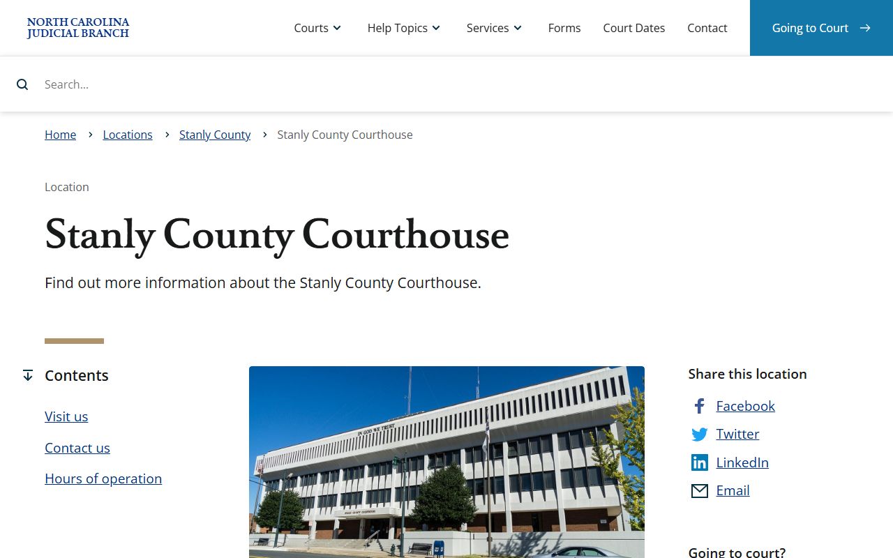 Stanly County courthouse probate court records