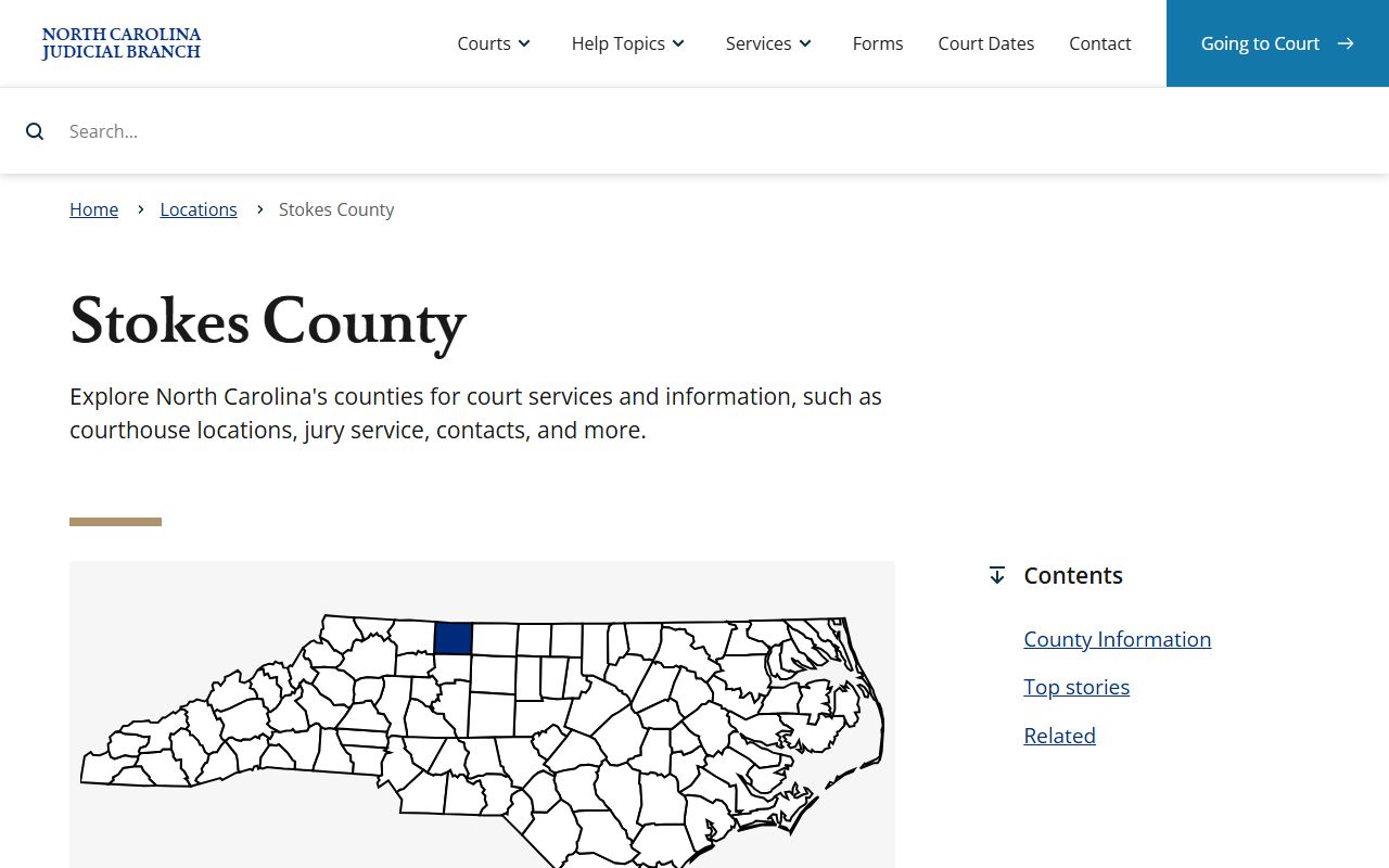 Stokes County probate court records information page