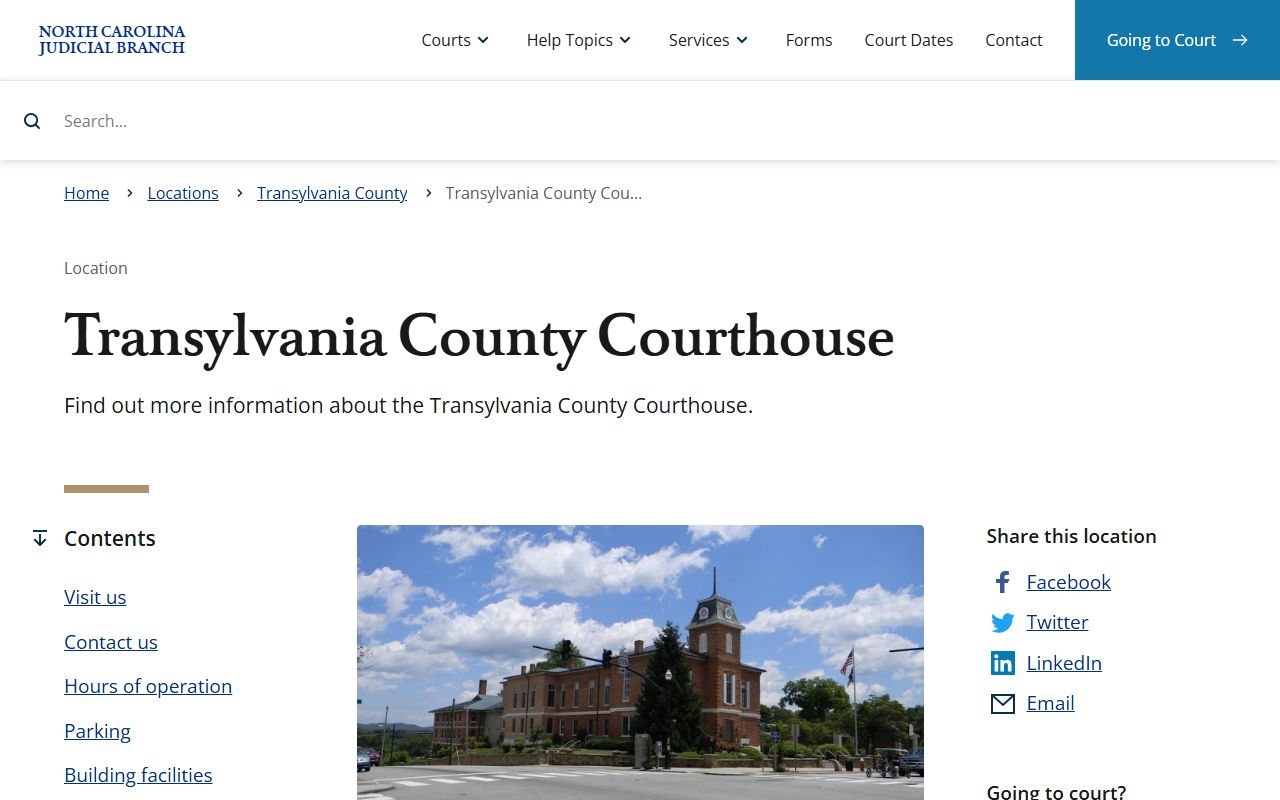 Transylvania County courthouse probate court records