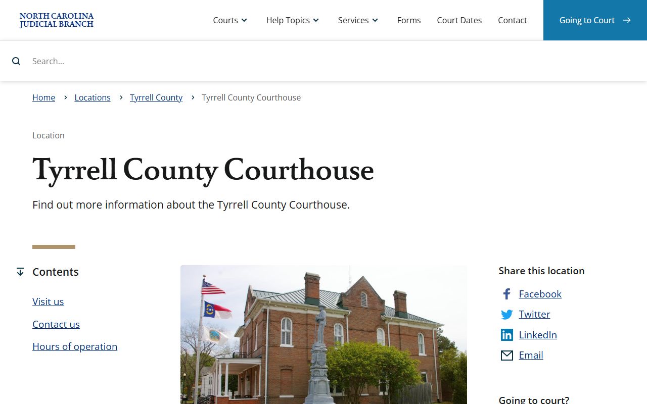Tyrrell County courthouse probate court records