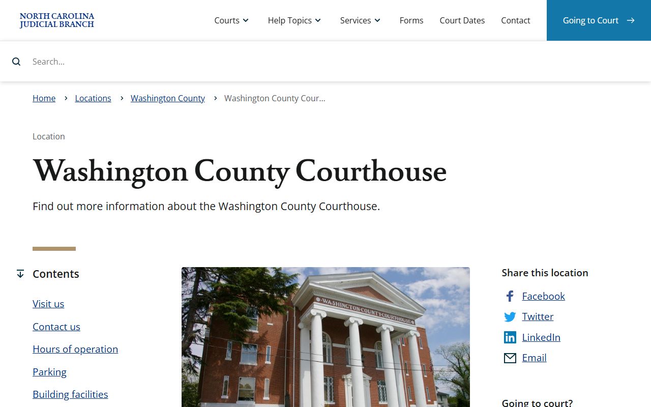 Washington County courthouse information for probate court records
