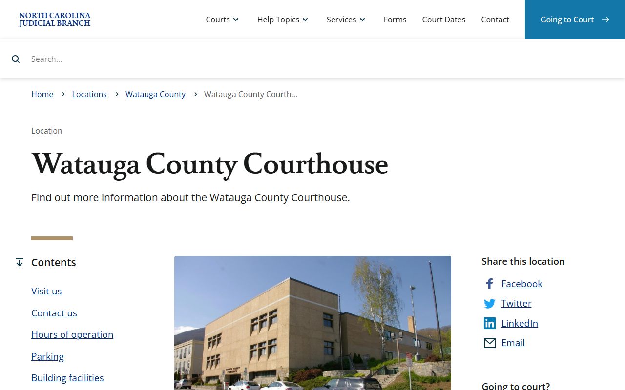 Watauga County courthouse information for probate court records access