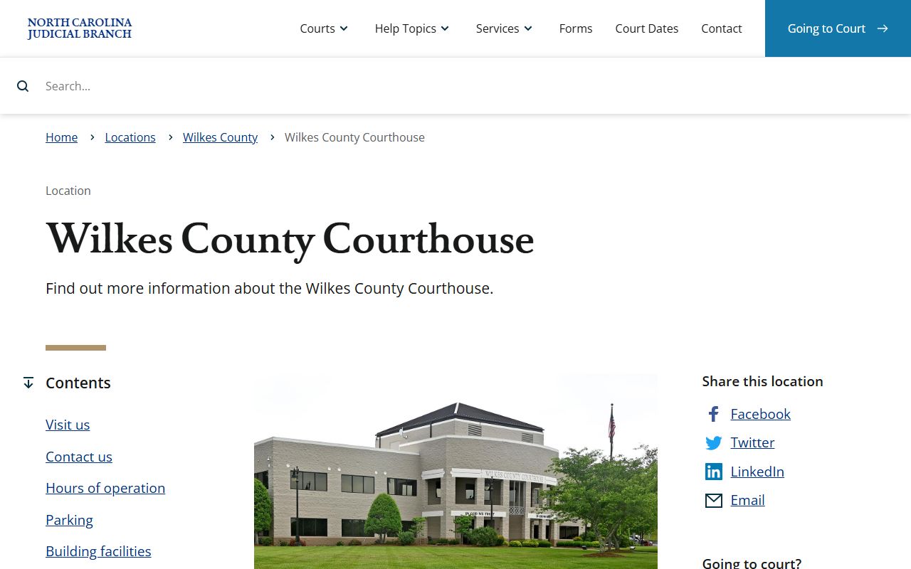 Wilkes County courthouse information for probate court records